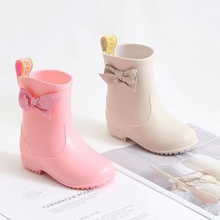 GIRLS GOOB] Kids and Mom DamBee Ribbon Rain Boots